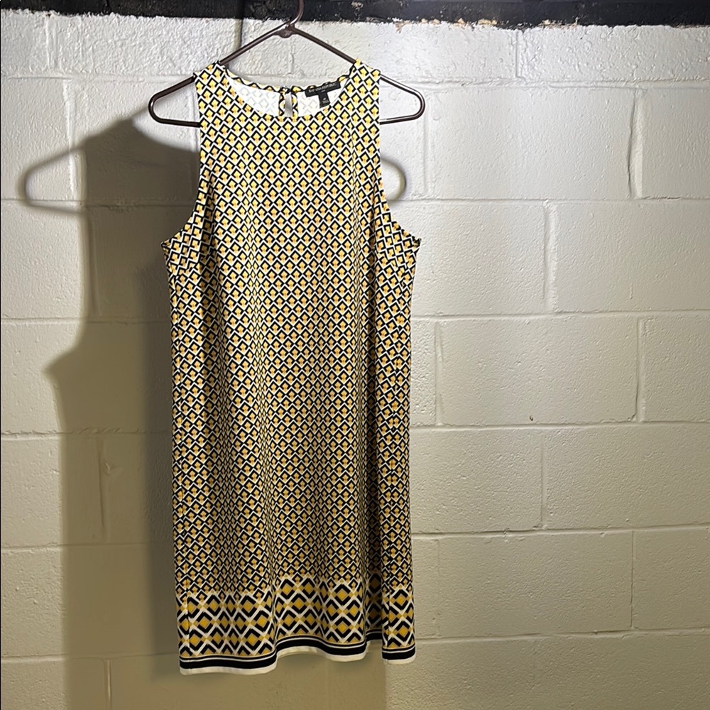 Yellow and Black Patterned Dress